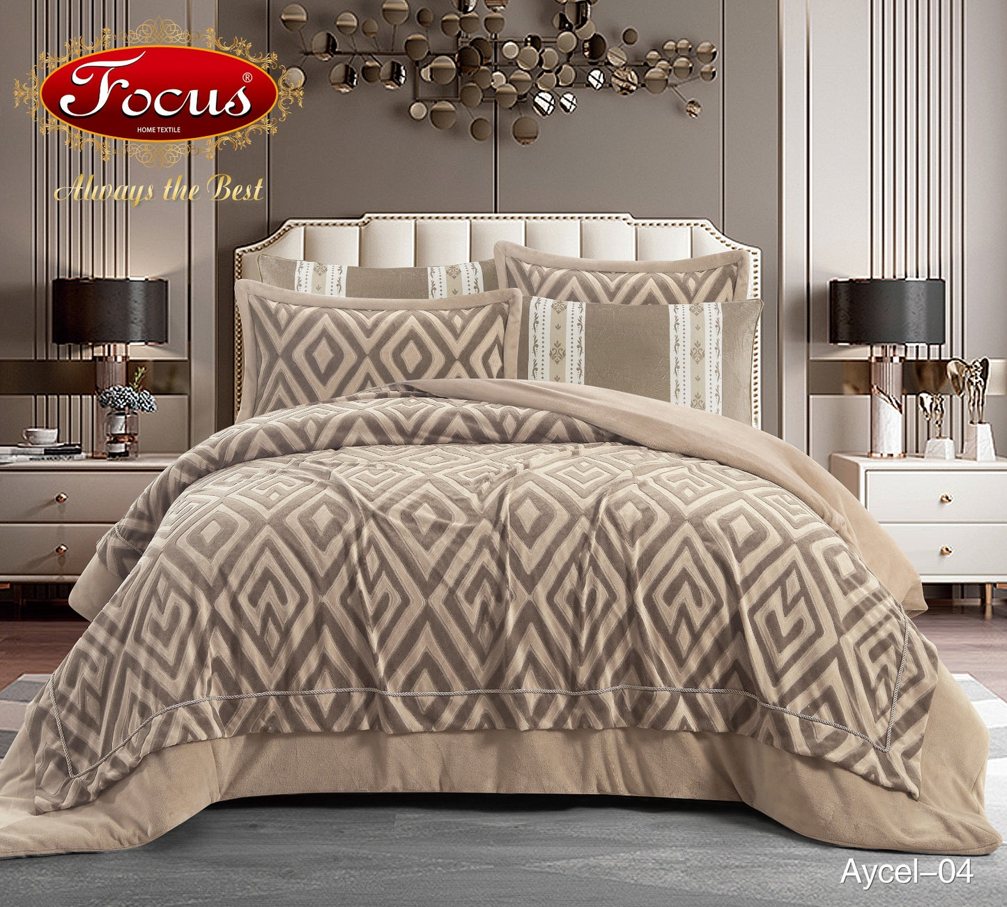 Luxury Tufted Duvet Set Diamond Motif.
