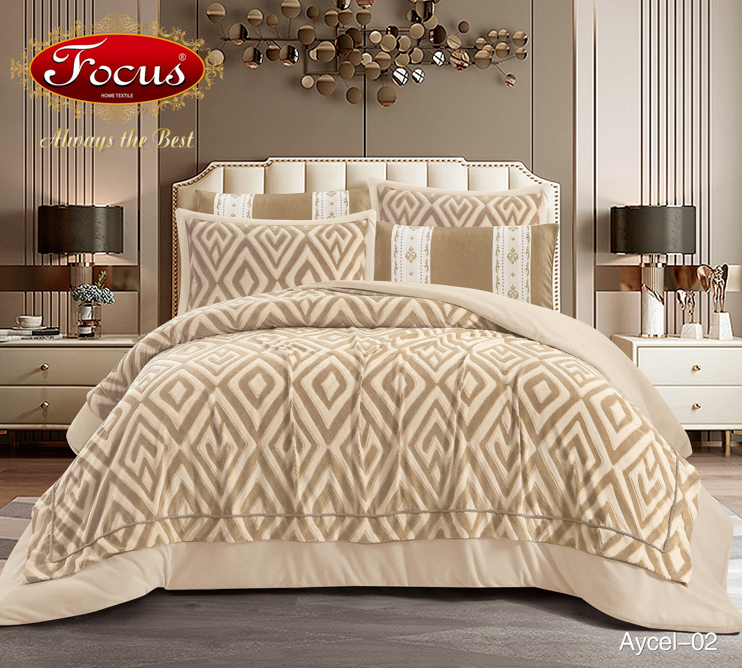 Luxury Tufted Duvet Set Diamond Motif.