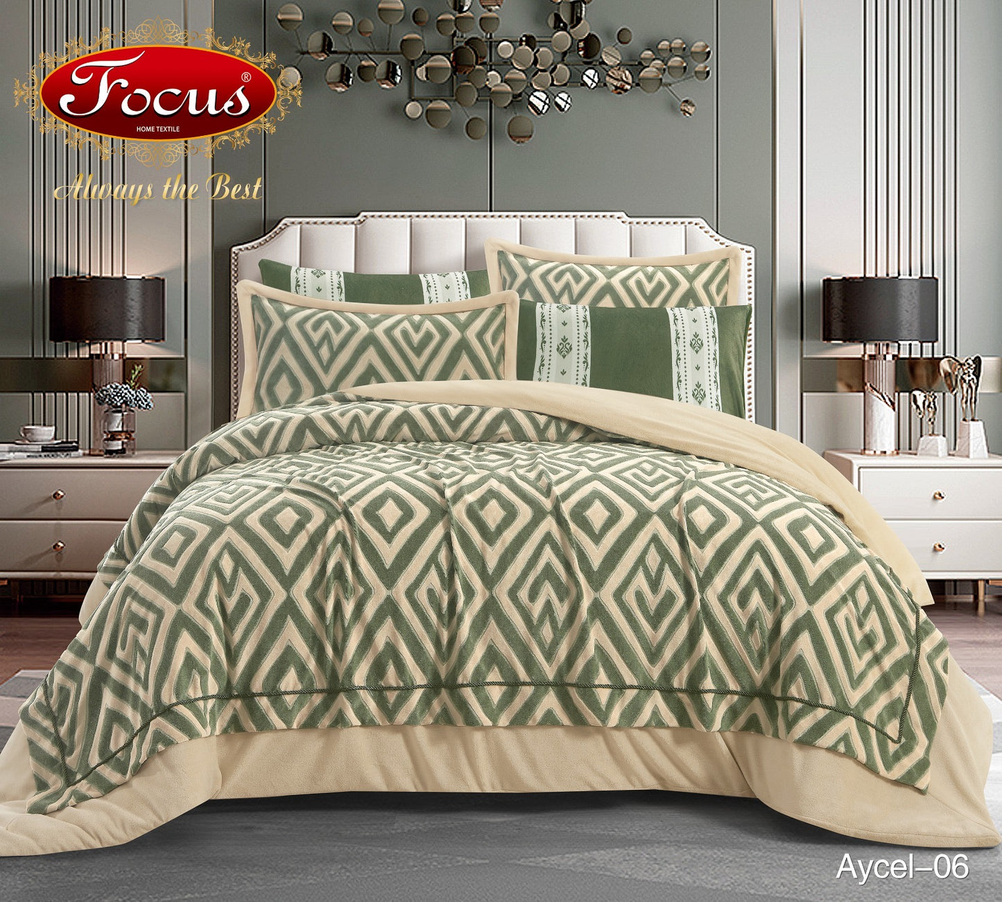 Luxury Tufted Duvet Set Diamond Motif.
