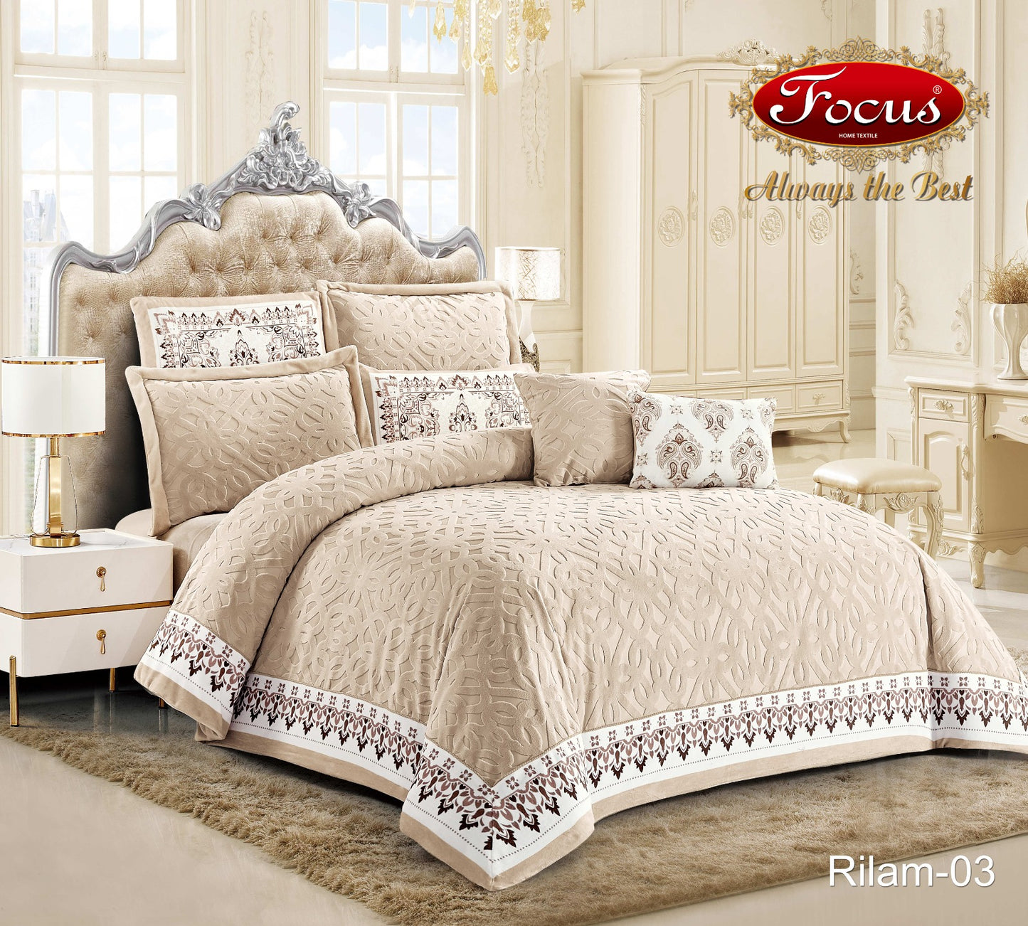 Luxury Tufted Duvet Set. Geometric Motif