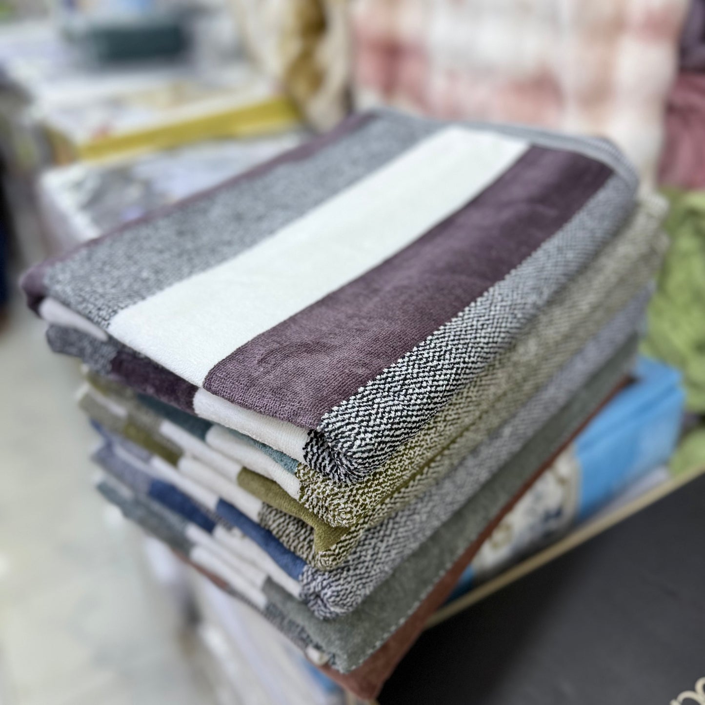 Stripped Velvet Towels