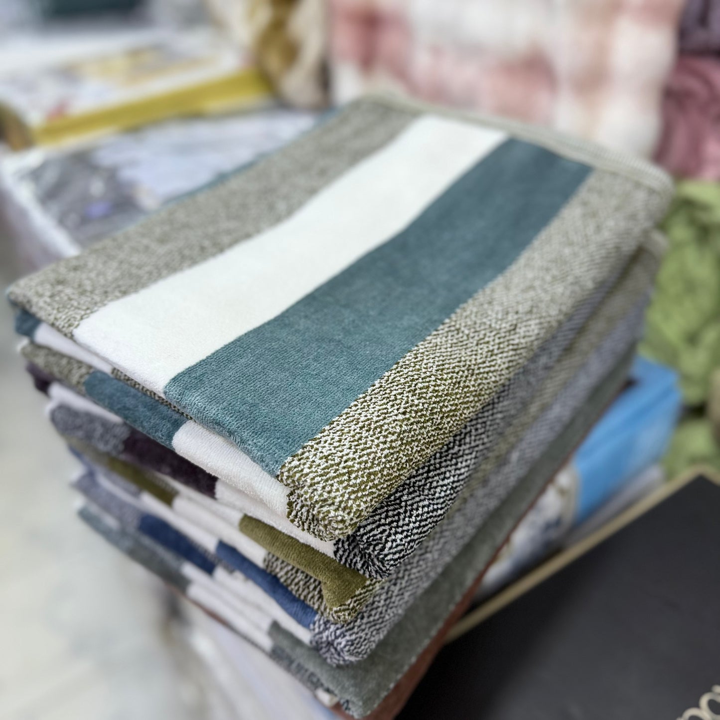 Stripped Velvet Towels