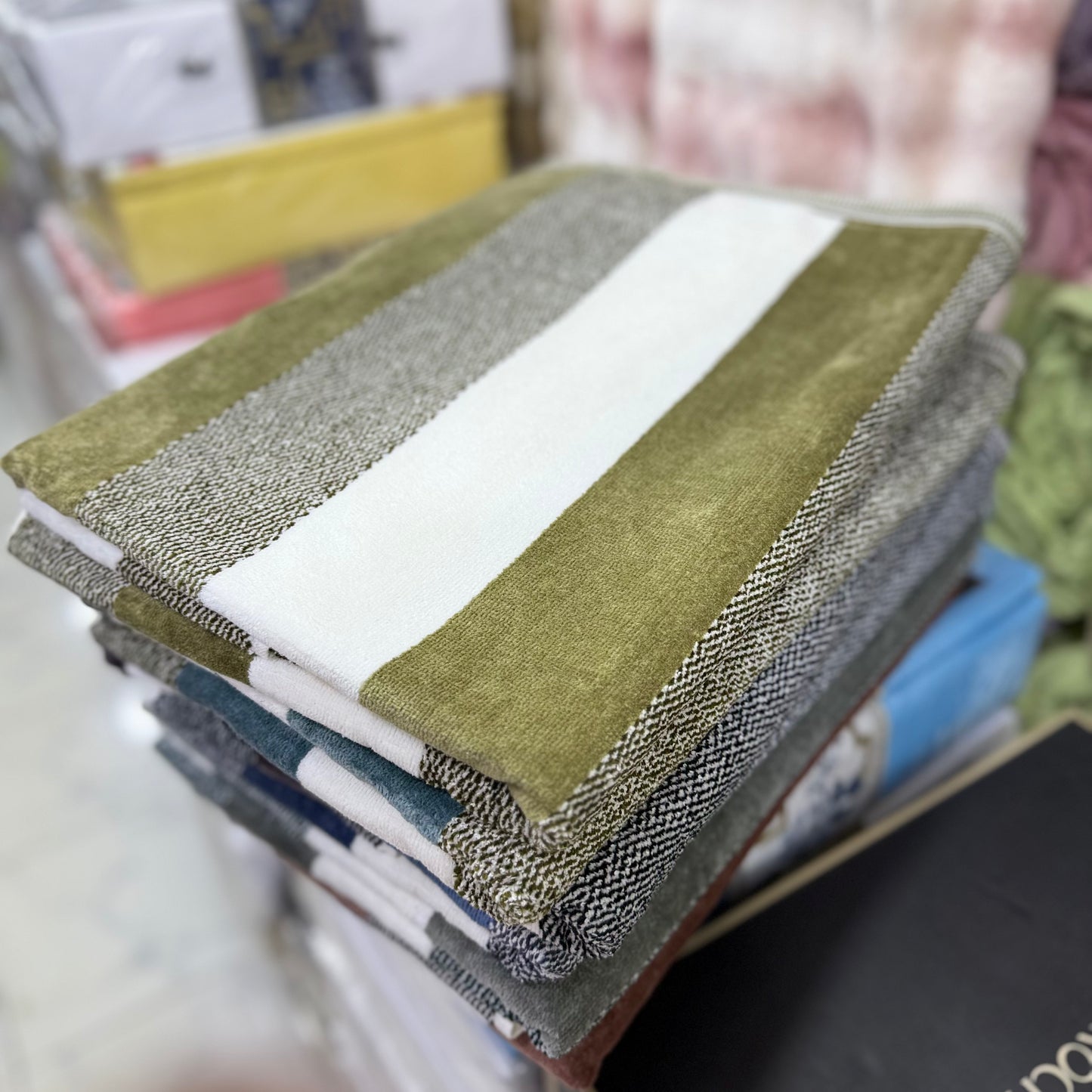 Stripped Velvet Towels