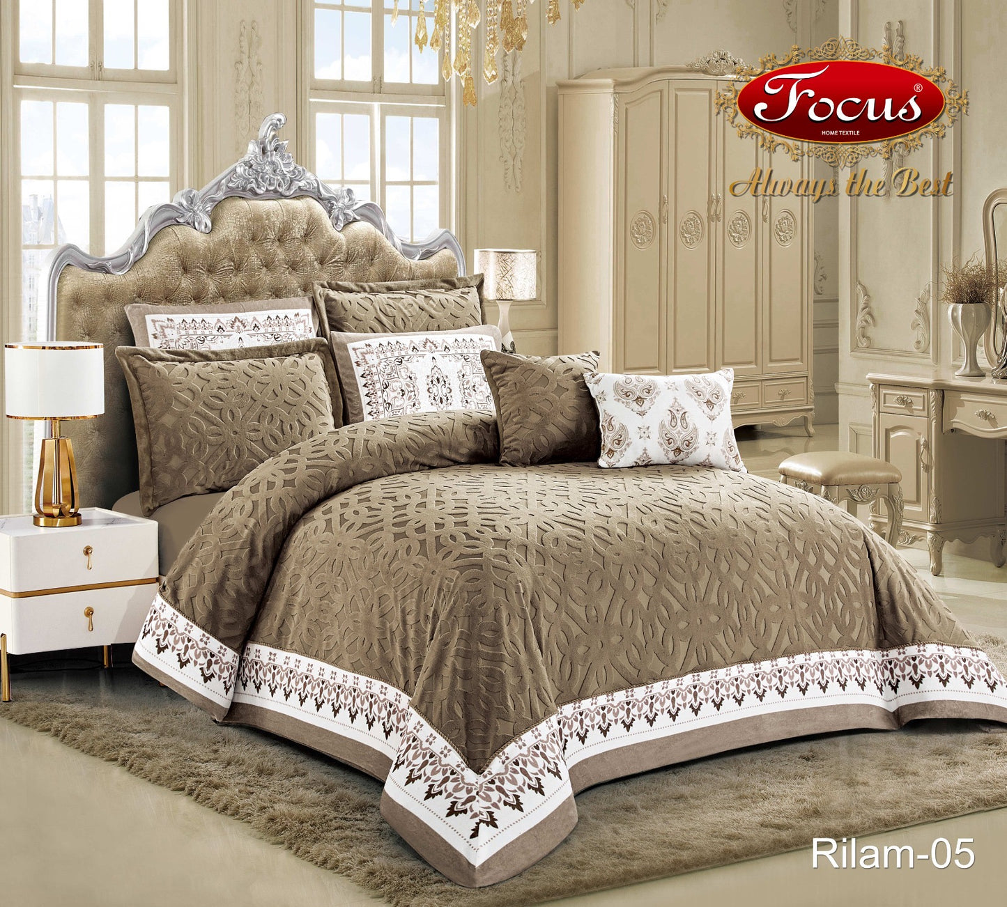 Luxury Tufted Duvet Set. Geometric Motif