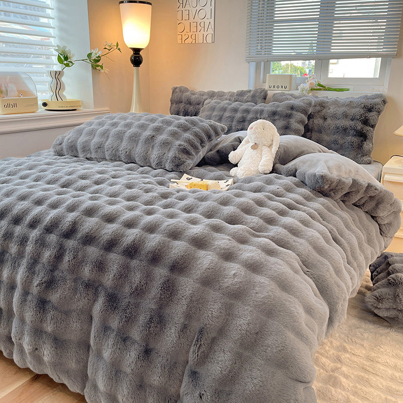 Luxury Rabbit Fur Duvet Set.
