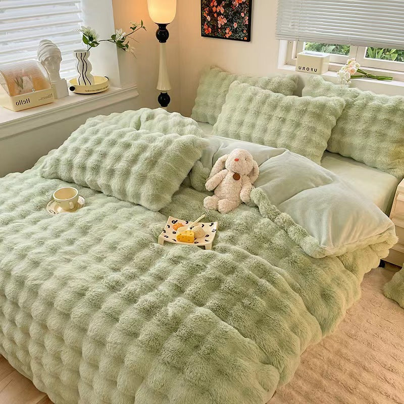 Luxury Rabbit Fur Duvet Set.