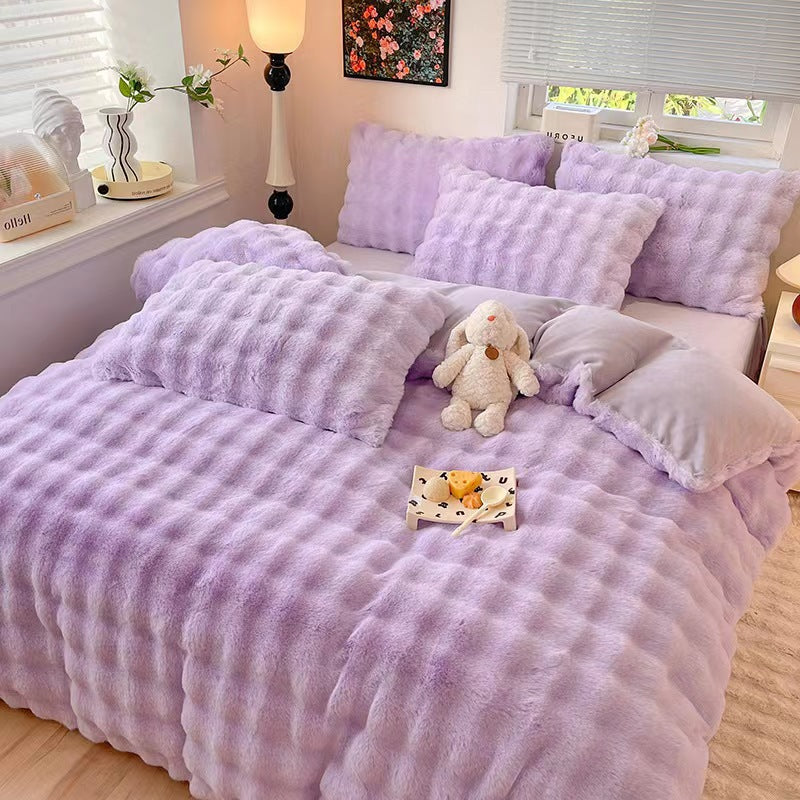Luxury Rabbit Fur Duvet Set.