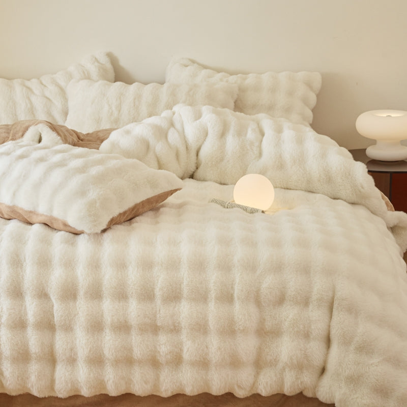 Luxury Rabbit Fur Duvet Set.