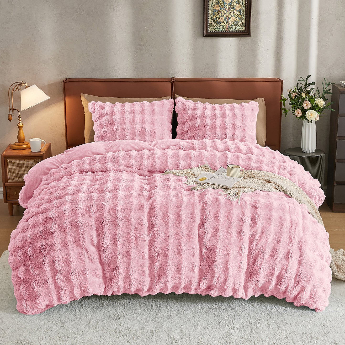 Luxury Rabbit Fur Duvet Set.