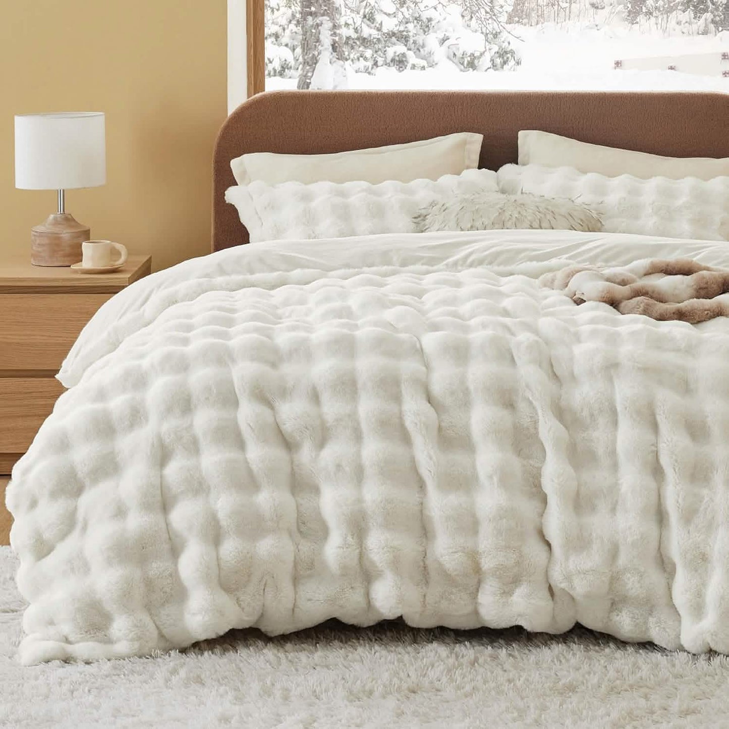 Luxury Rabbit Fur Duvet Set.