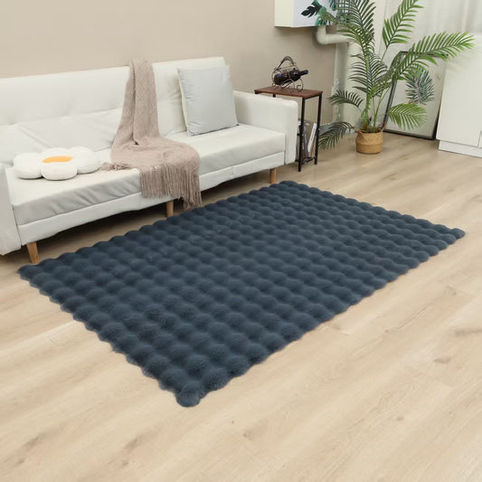 Luxury Rabbit Fur Bed Side Carpet.