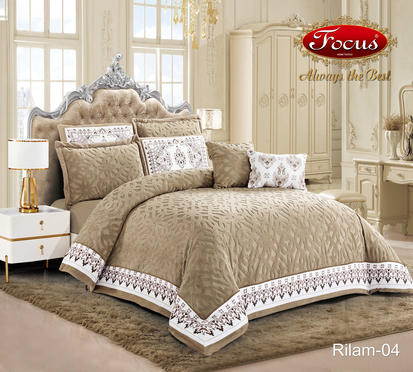 Luxury Tufted Duvet Set. Geometric Motif