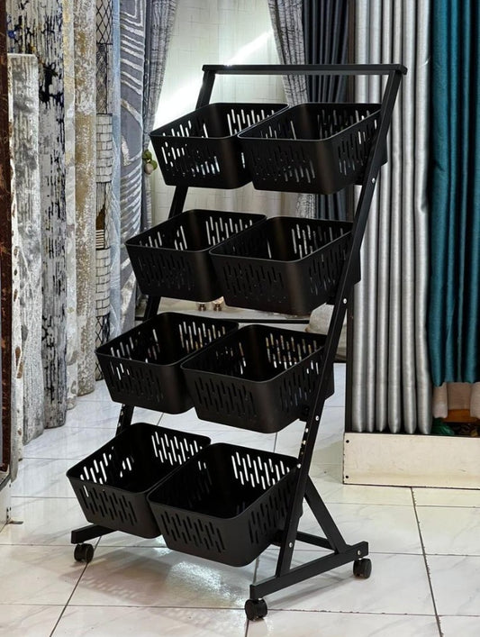4 Tier Vegetable rack with wheels.