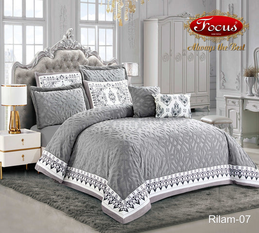 Luxury Tufted Duvet Set. Geometric Motif