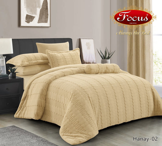 Luxury Duvet Set. Ribbed Pattern.