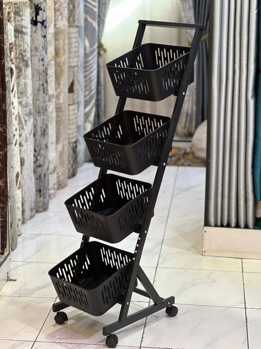 4 Tier Vegetable rack with wheels.
