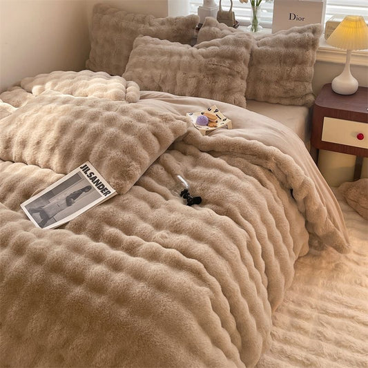 Luxury Rabbit Fur Duvet Set.