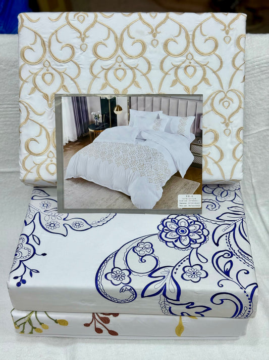 Gold Embroidery Duvet Cover Set