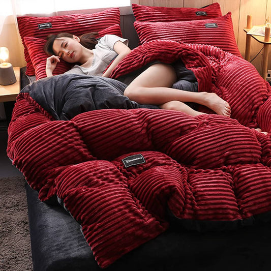 Coral - Velvet Duvet Set
