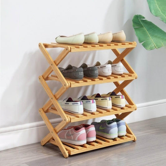 Bamboo Foldable Shoerack