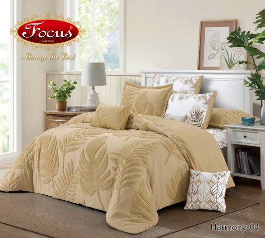 Luxury Tufted Duvet Set. Tropical Leaf