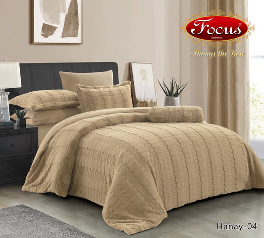 Luxury Duvet Set. Ribbed Pattern.