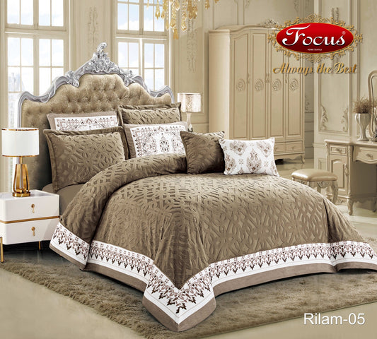 Luxury Tufted Duvet Set. Geometric Motif