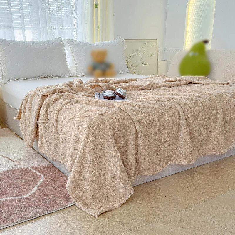 Floral Embossed Fleece Blanket.