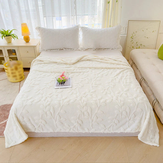 Floral Embossed Fleece Blanket.